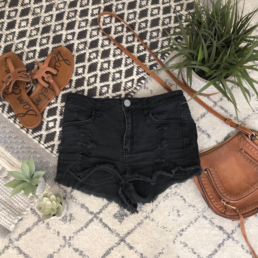 Black high waisted shorts
